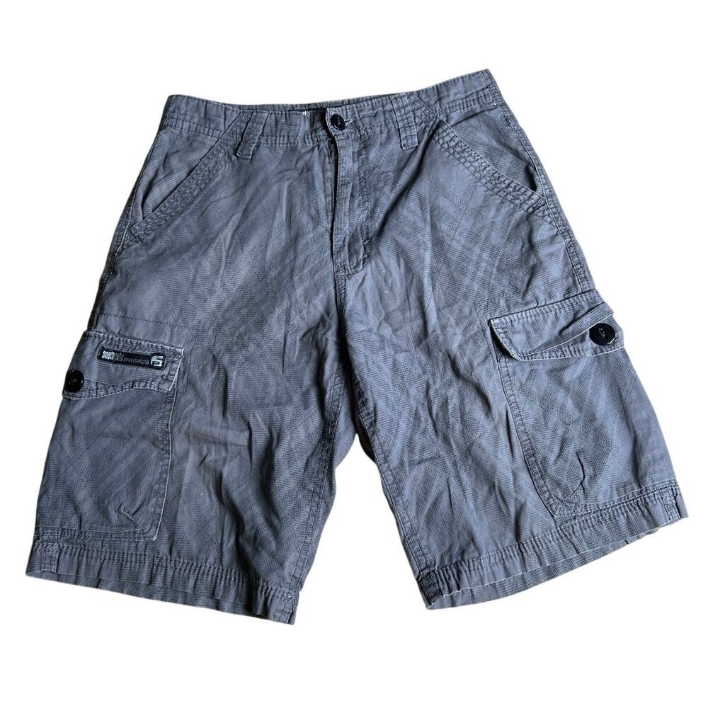 Southpole Vintage Cargo Shorts Gray Contrast Baggy Y2K Mens m Size 29